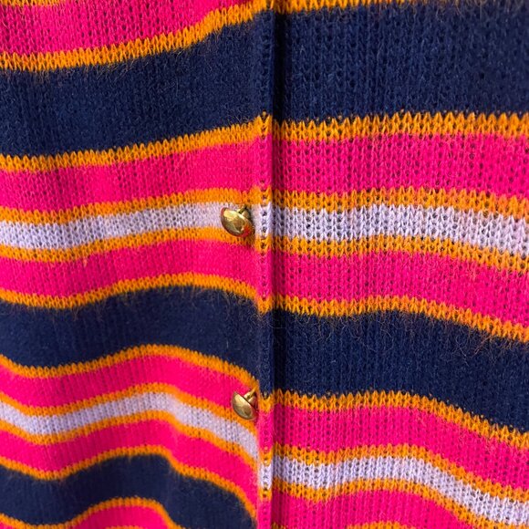 Vintage 70s Handmade Striped Mod Knit Sweater Shift Dress | Size M/L - Picture 7 of 12